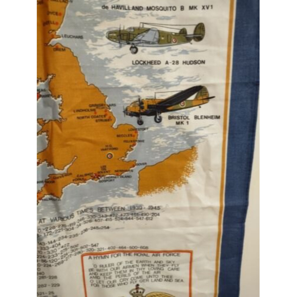 Vintage RAF Coastal Command Commemorative Cotton Tea Towel - Picture 10 of 11